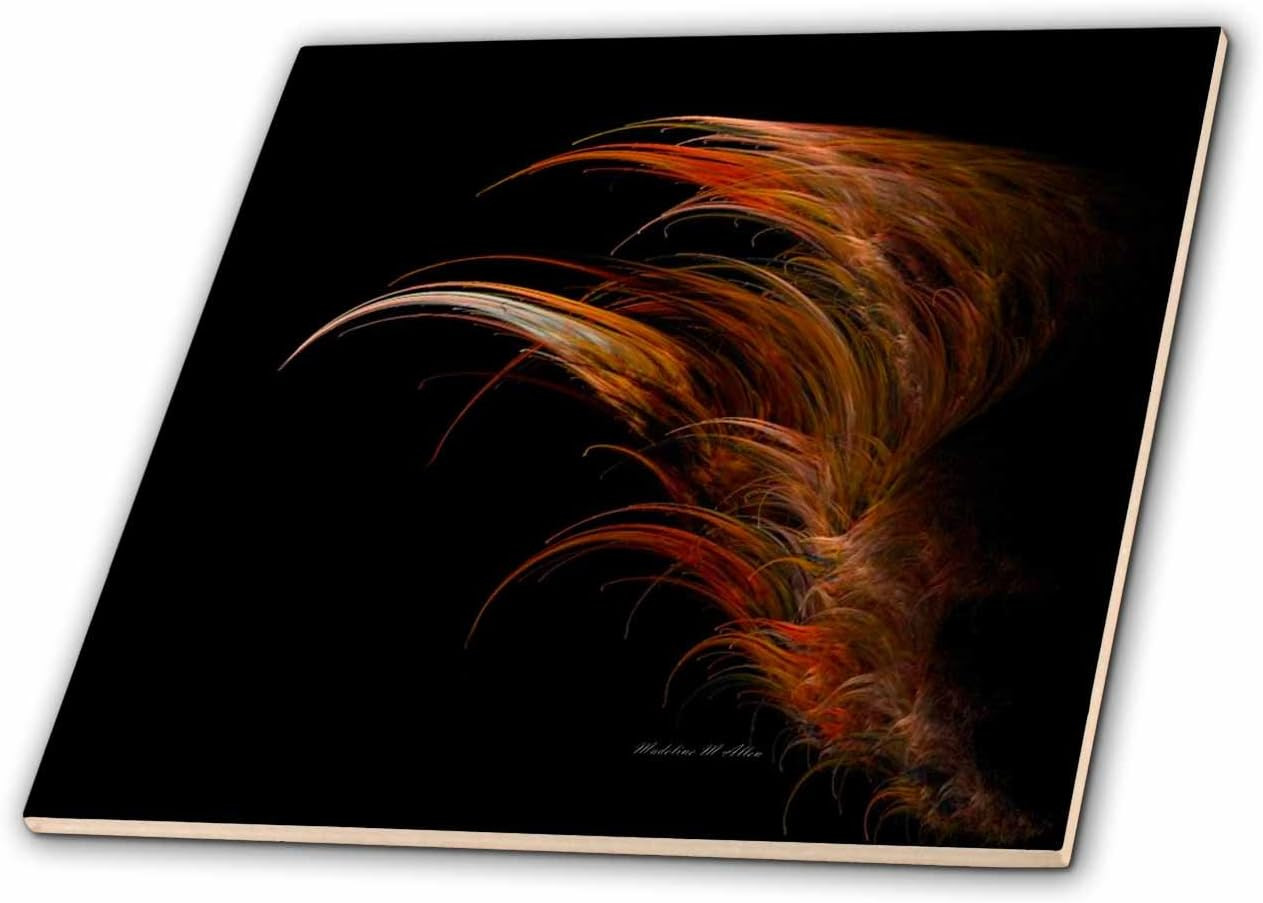 Angel Wing Fractal Art Glass Tile – 12 Inch Decorative Accent Piece