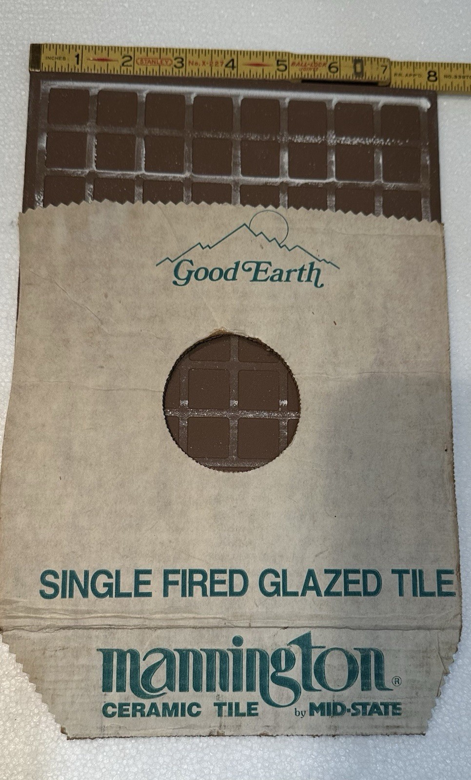1 pc. Oyster Gray: Ceramic Floor Tile: 8″ X 8″ Lightly Textured by Mid-State Co.