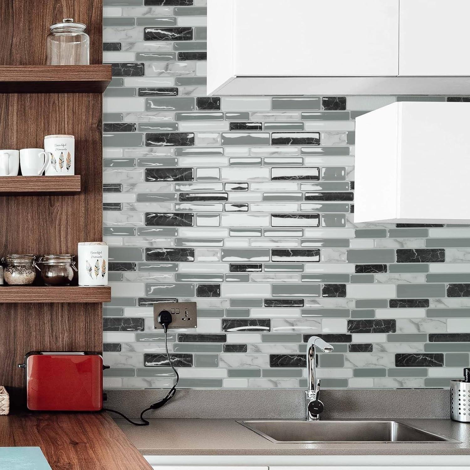 Easy DIY 12″x12″ Backsplash Tiles (20 Sheets)