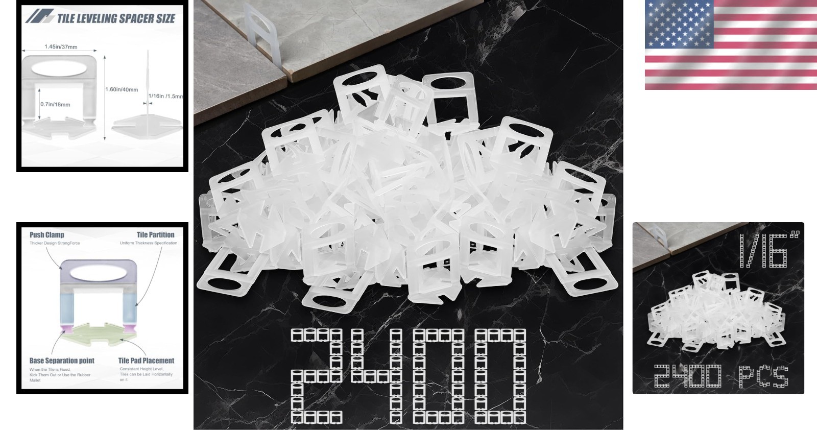 Precision Tile Leveling System – 2400 Lippage-Free Clips