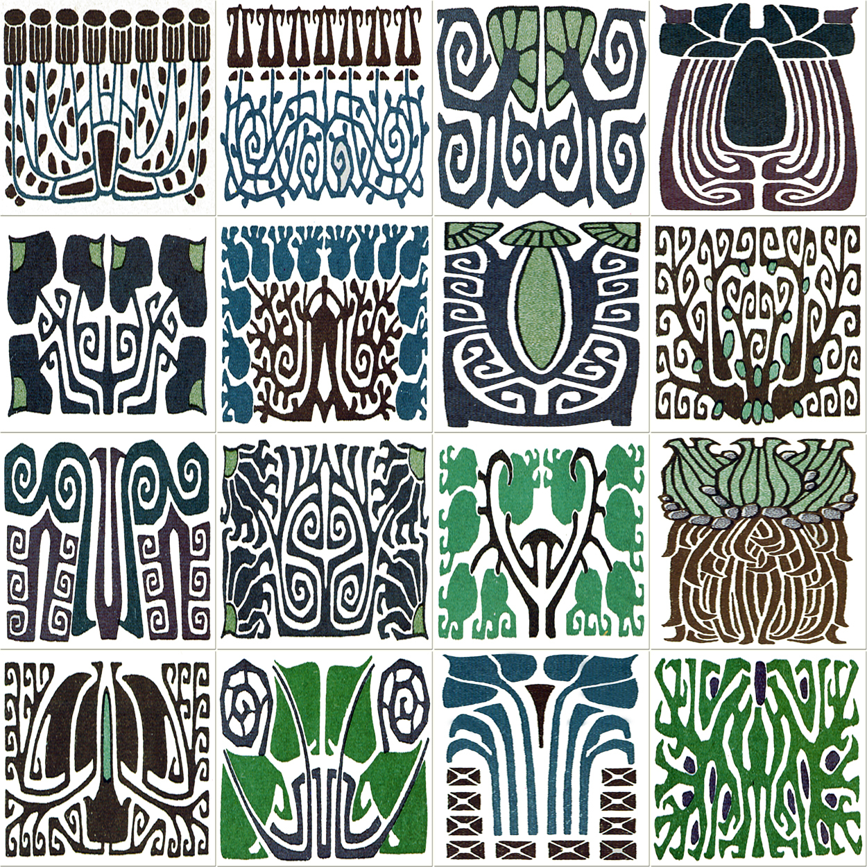 Mural Accent Ceramic Tiles Art Nouveau Backsplash Tile #545
