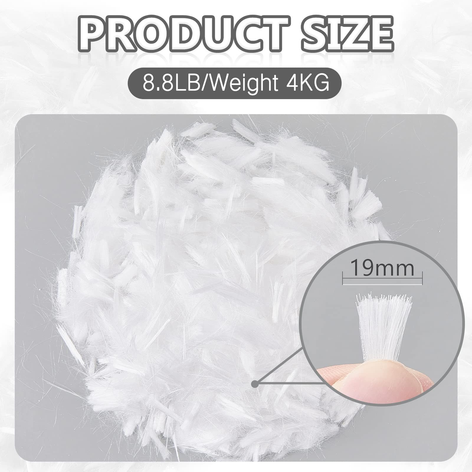 Fabbay 4 Pack 8.8 LB Fiberglass for Concrete Cement Fiber Additive,