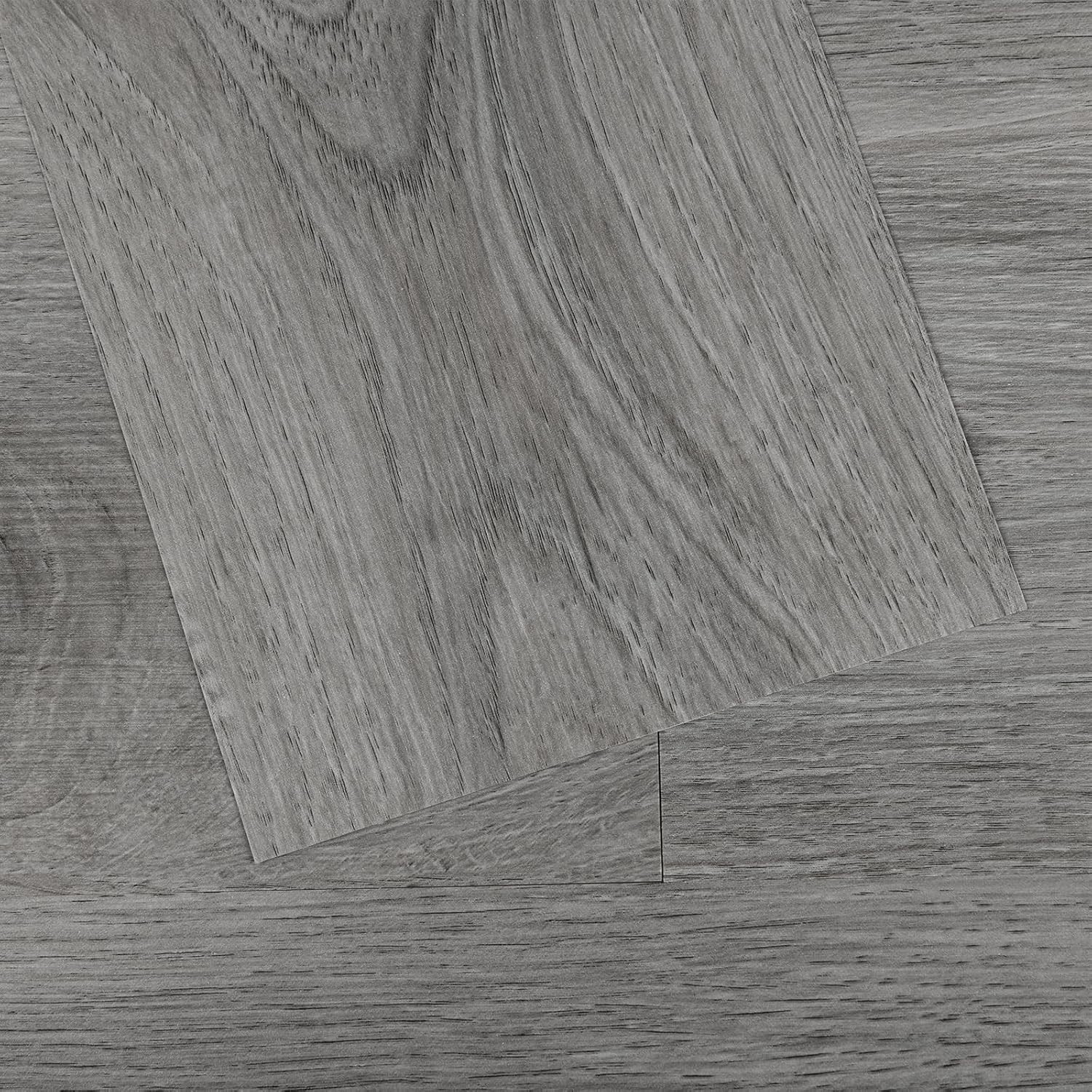 Scratch-Resistant Grey Peel and Stick Floor Tiles, 10-Pack for Stylish Upgrades