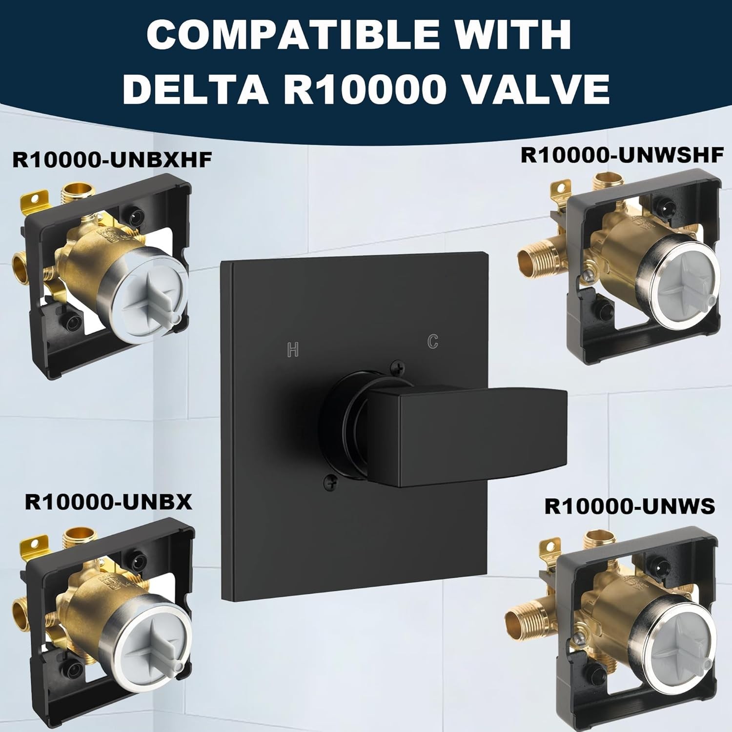 Replacement for Delta 13/14 Series Shower Valve Trim Kit, Black Matte