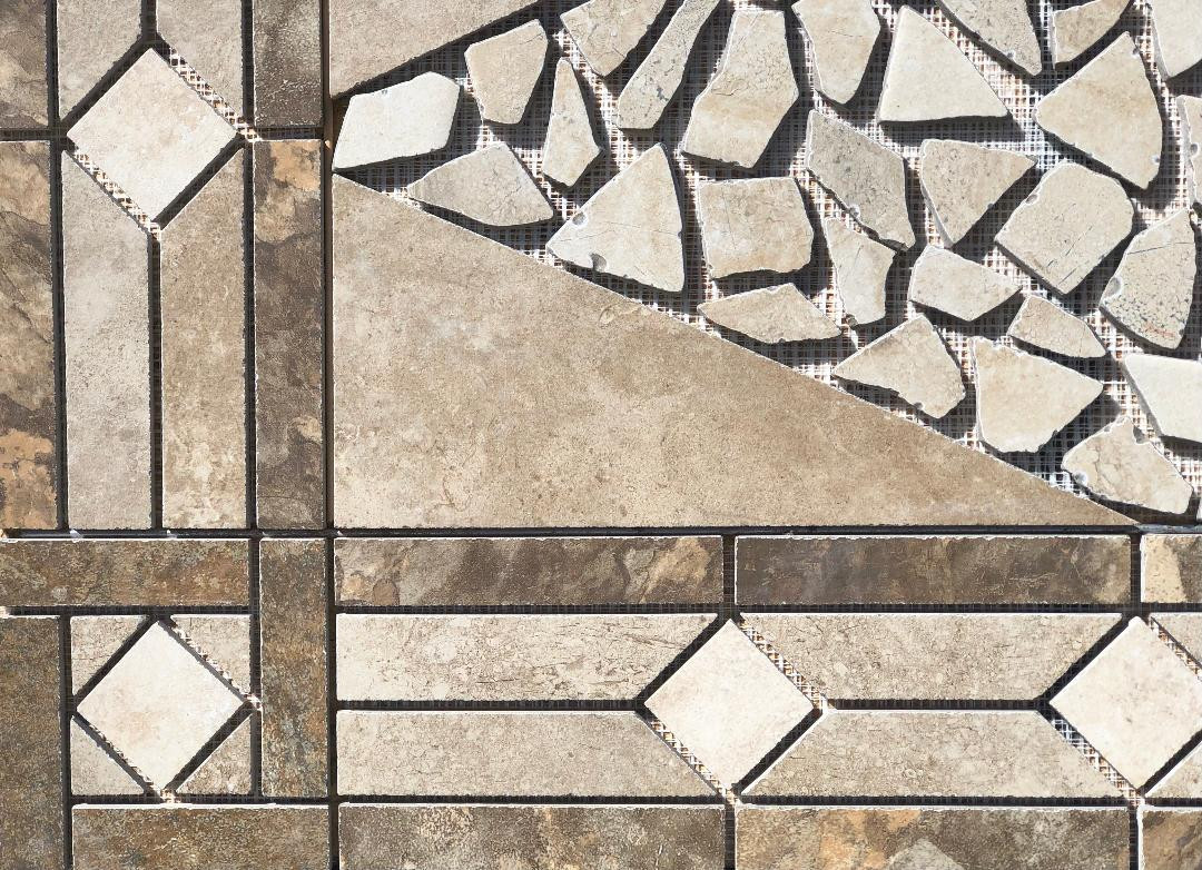 54 1/4″ x 20 3/4″ Tile Medallion Deco – Daltile Affinity & Kendal Slate tile