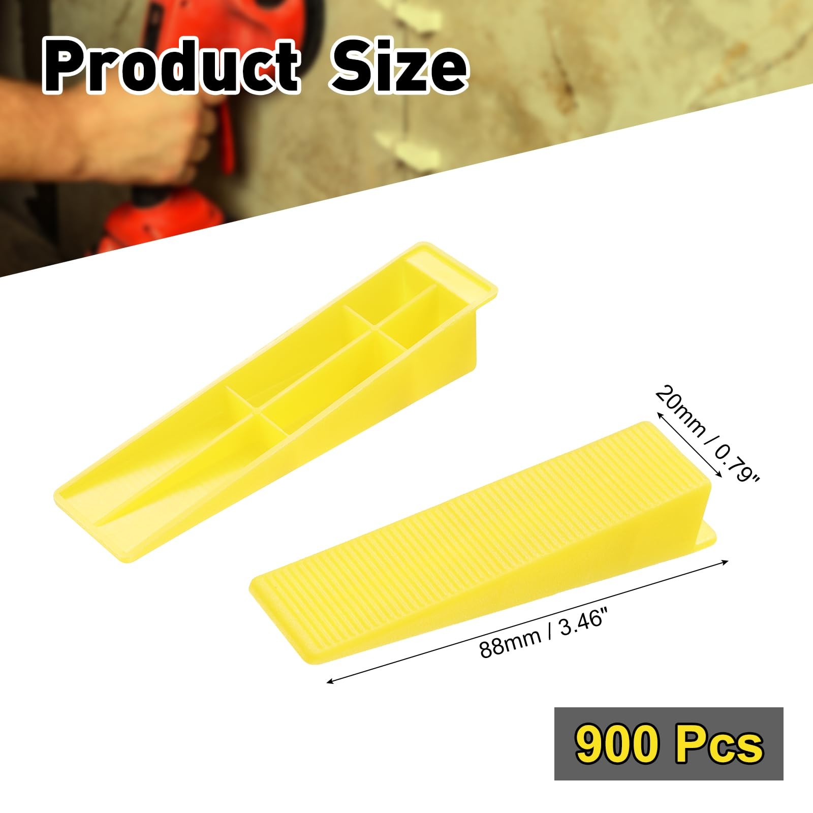 PATIKIL 900 PCS Tile Leveling System Wedges, Reusable Tile Leveling Wedges fo…