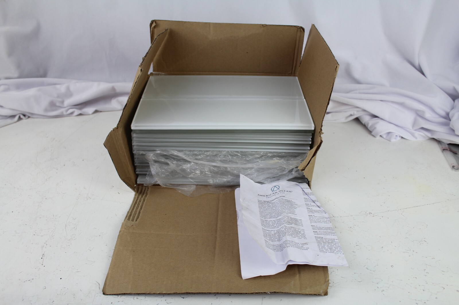 20 AMERICAN OLEAN Color Appeal Glass C101 Pearl 4 X 12 Subway Tiles