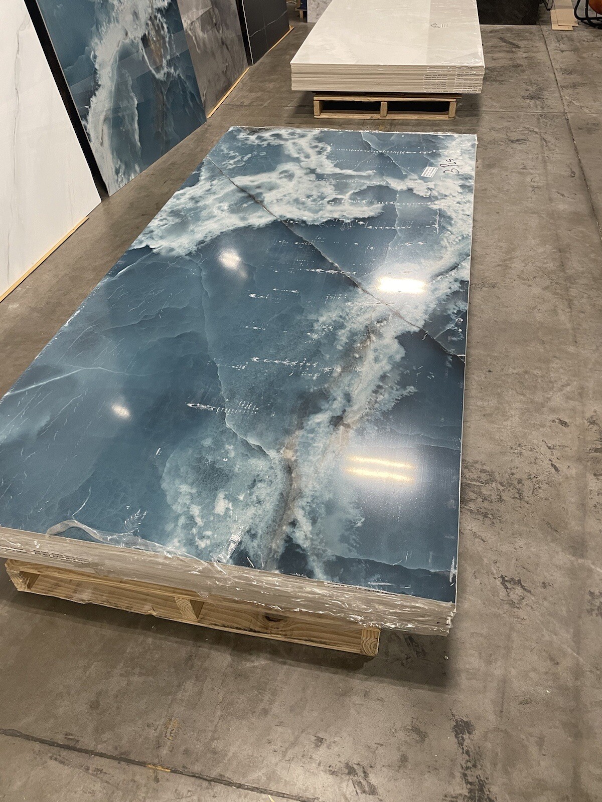 48 x 96 inches Porcelain Tile, 6 mm thickness, One Slab Covers 32 sq/ft, $300