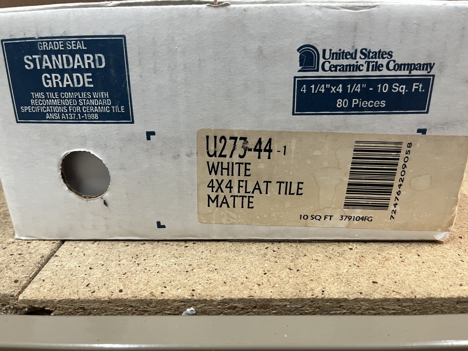 10 Pc White 4-1/4″ x 4-1/4″ x3/16″ Flat Ceramic Tile Matte United States Tile Co