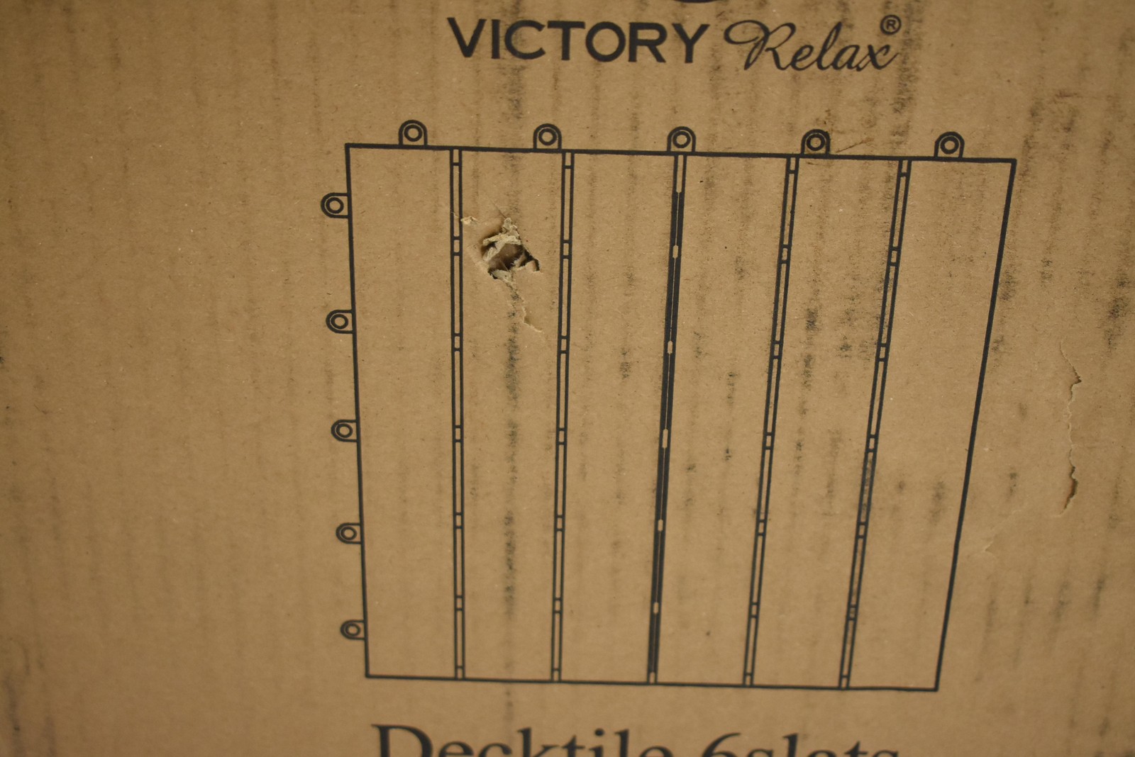 Victory Relax Decktile 6 Slat Outdoor Flooring Tiles 11.8×11.8in Wood Patio Deck