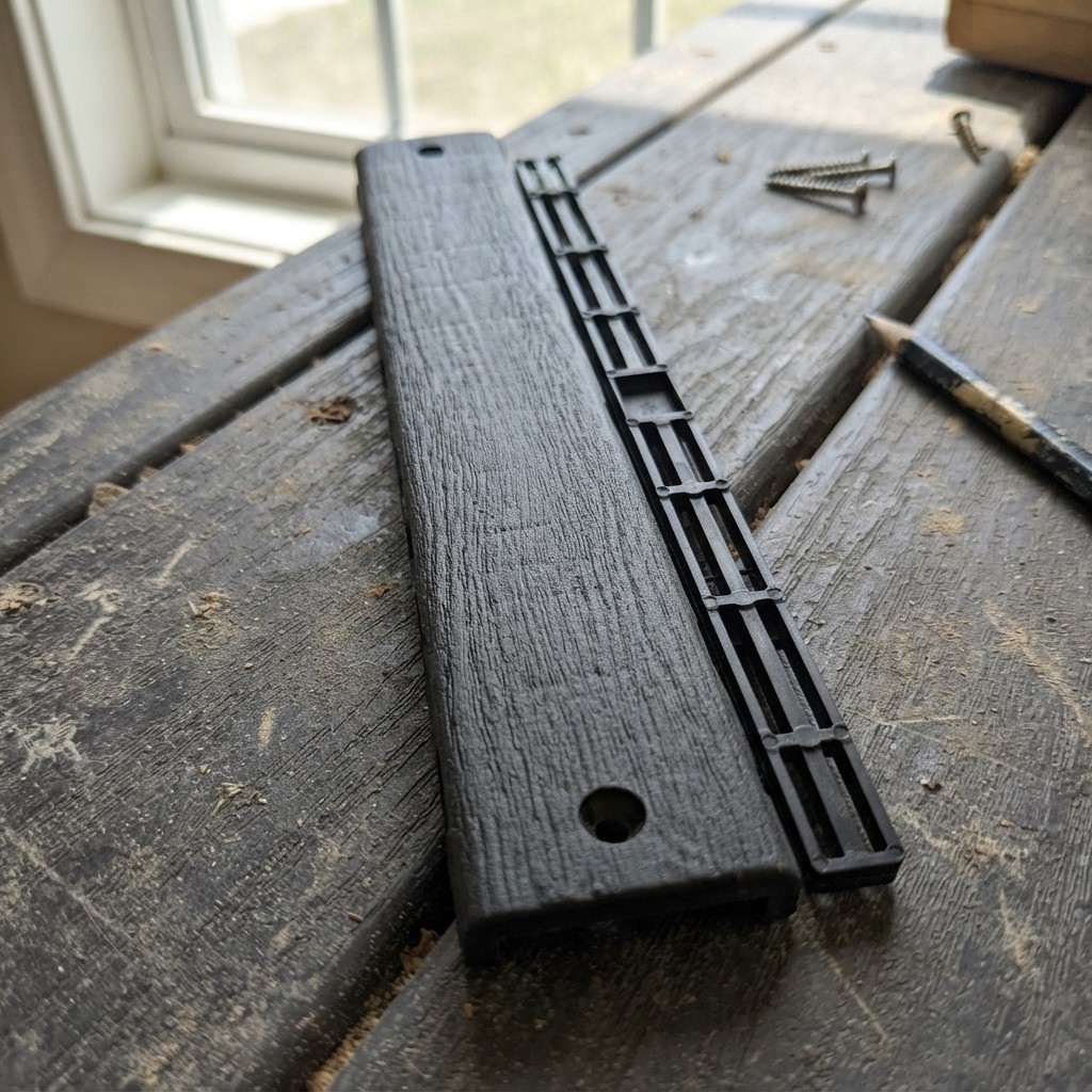 Compact Pack of 4 Interlocking Dark Grey Deck Edge Tiles – Easy Drainage Design