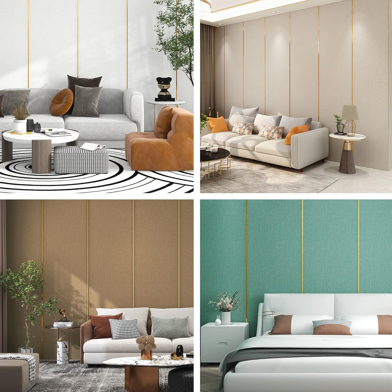 16.4Ft Shiny Gold Peel and Stick Molding Trim, Flexible Mirror Wall Ceiling F…