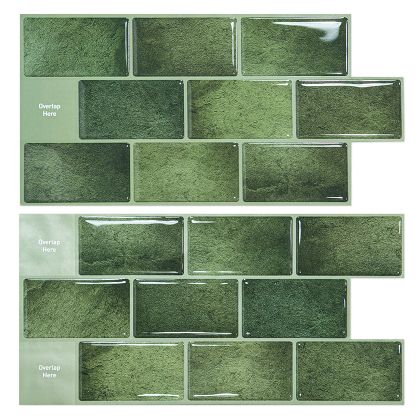 Art3d 20-Pack 12″ x 6″ Peel and Stick Backsplash Tile, Subway Tile in Green