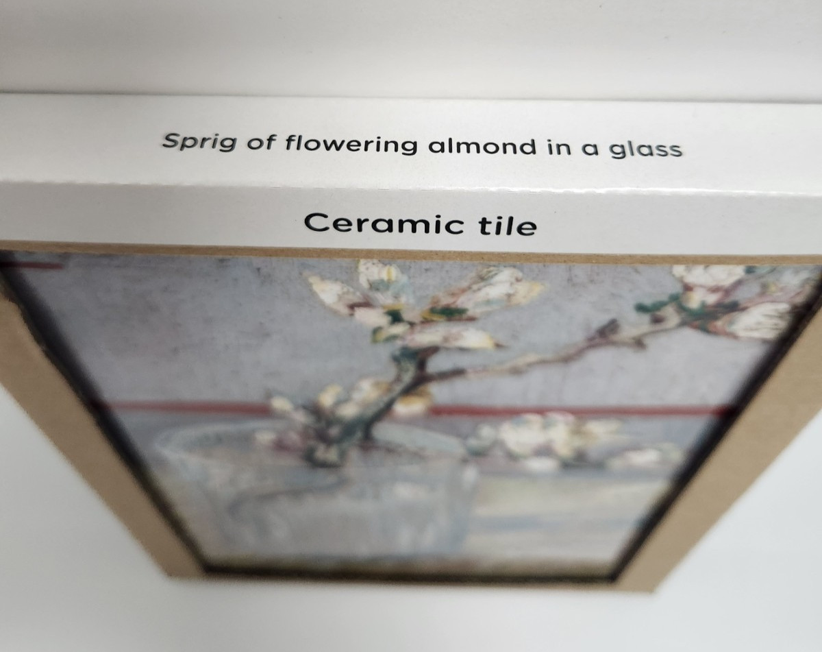 Van Gogh Sprig of Flowering Almond Table Easel Back or Wall Hanging Ceramic Tile