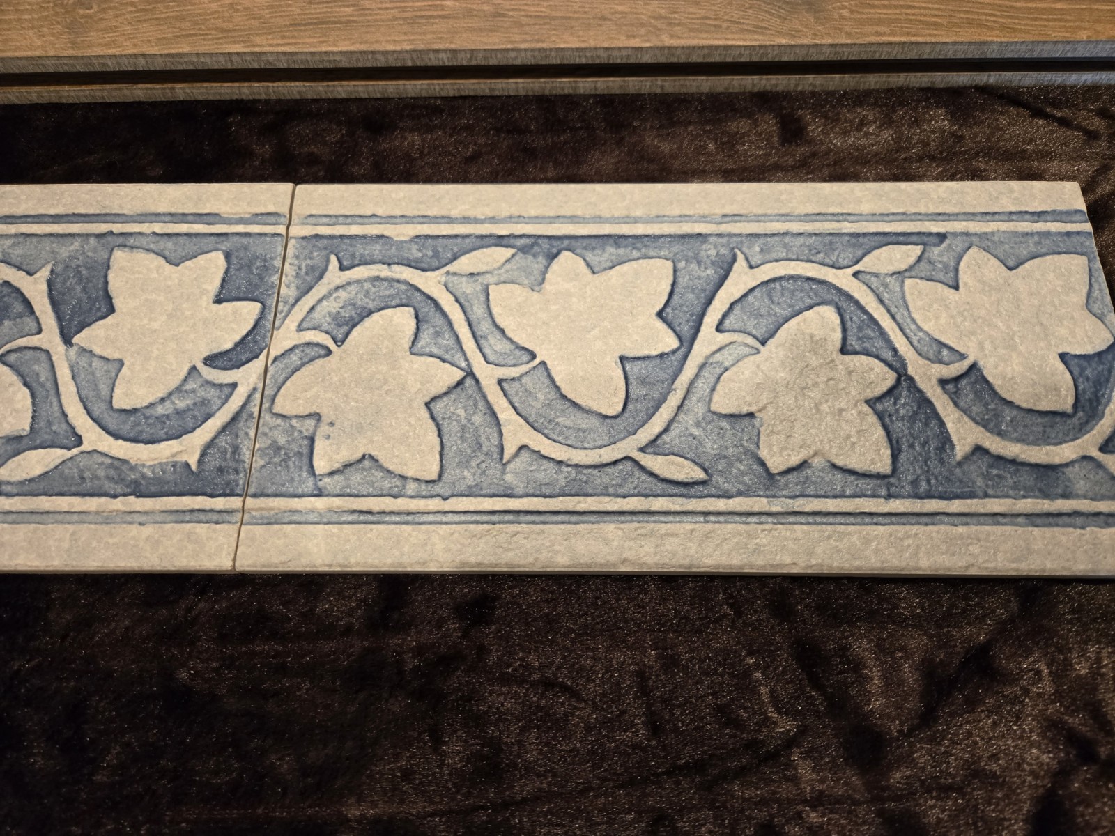 Refin Italian Grade 5 floor tile porcelain Borders Blue Beige Scrolling Leaf