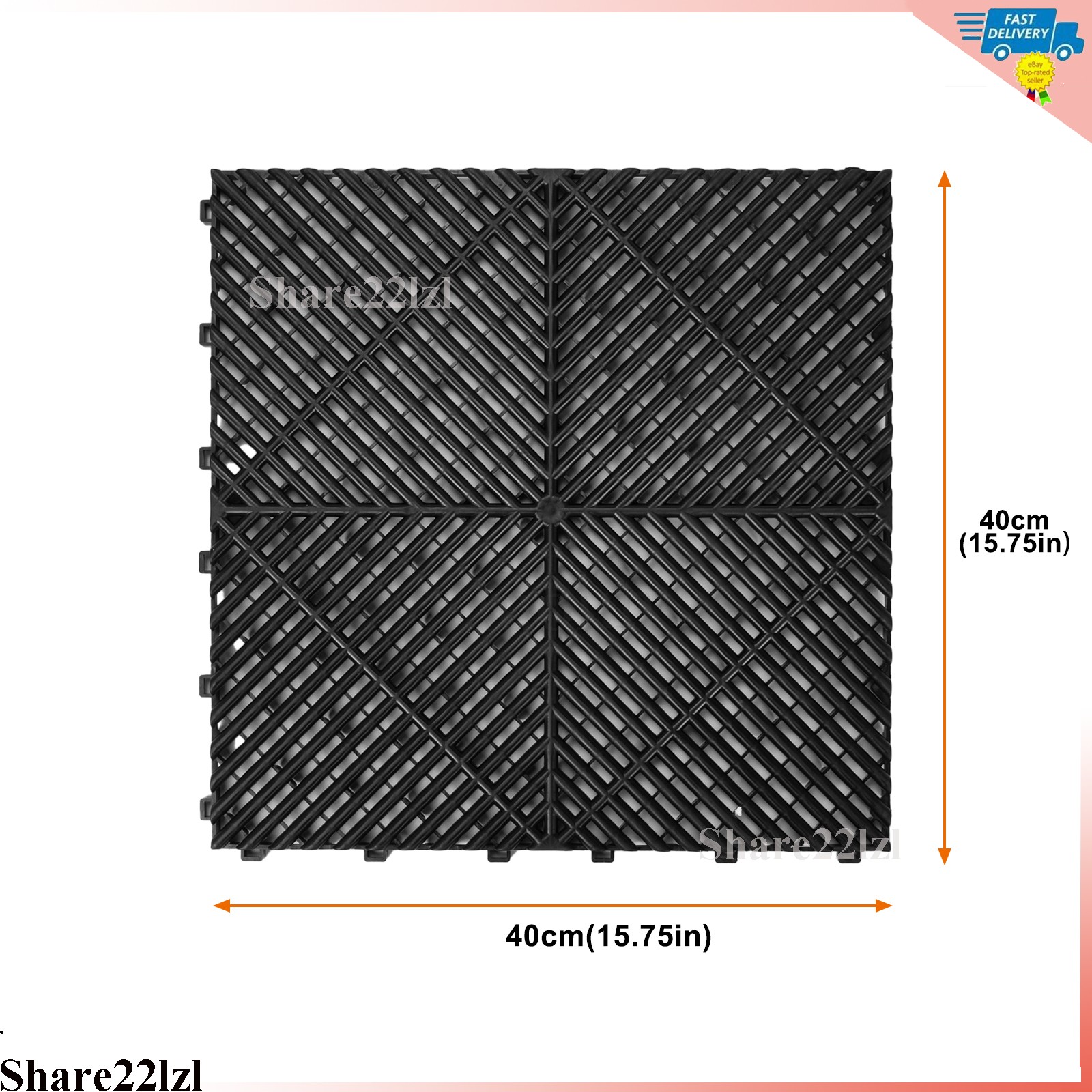 Garage Floor Tiles Interlocking Flooring Tiles 15.75×15.75”/ 40 x 40 cm 25Packs