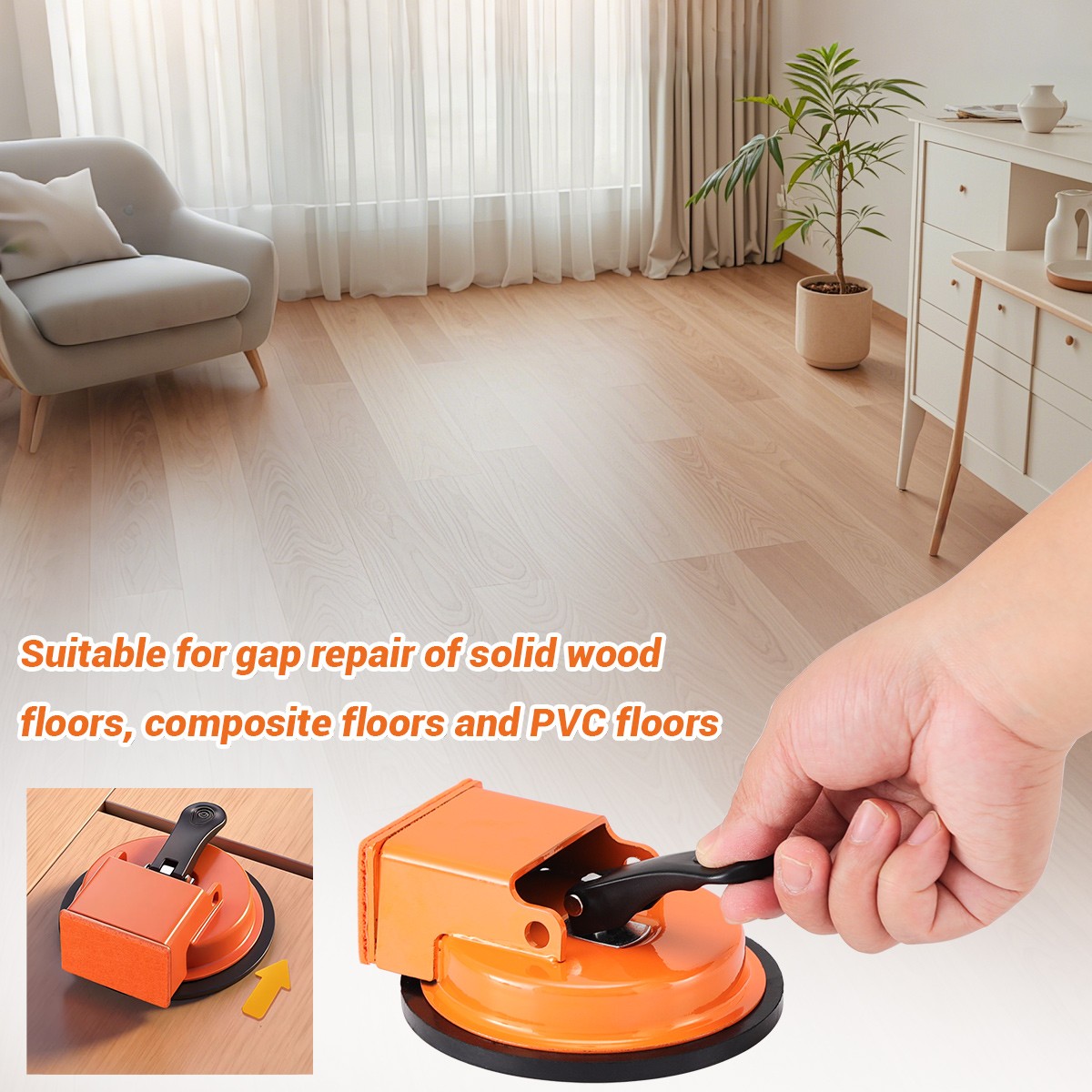 Heavy Duty Floor Gap Fixer Tool Plank Grabber with Suction Cup Floor Gap Repair