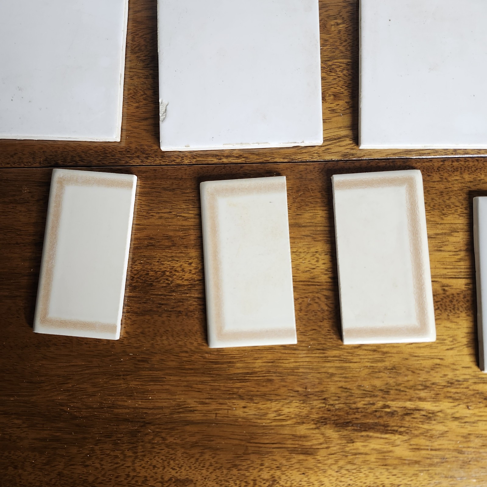 Vtg 4.25 x 4.25 Semi-Gloss Ceramic Wall Tile Made in USA Lot Of 15+ Tiles Read D