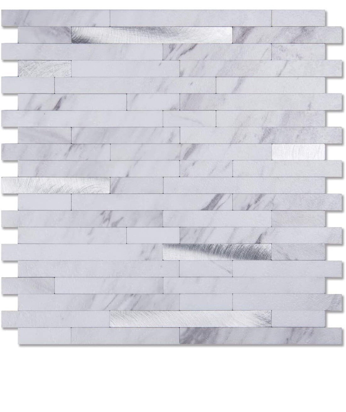 Dicofun Peel & Stick Backsplash Gray Metal Look DIY STRONG ADHESIVE Fast Ship
