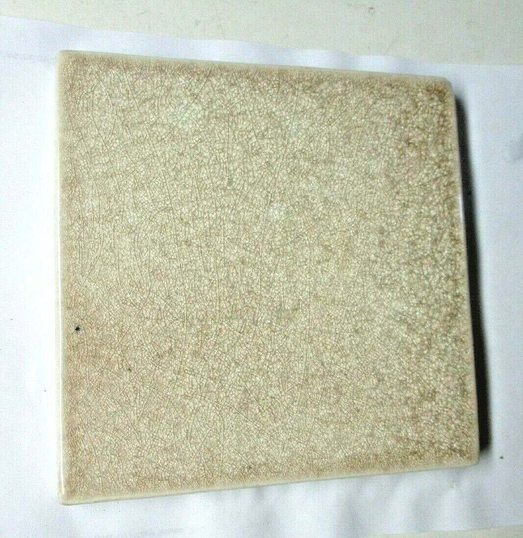 1 Floor Tile Walker Zanger 4-1/4″ Sq Crazed Speckled Beige Glazed Porcelain 2004