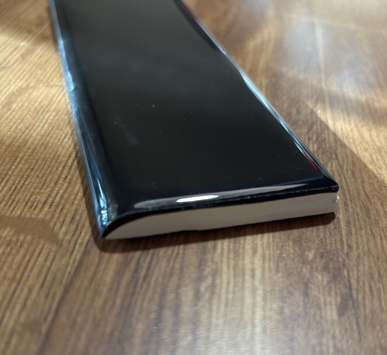 Gloss Black 2×6 in Ceramic Tile Bullnose Trim Edge 2 x 6 inch