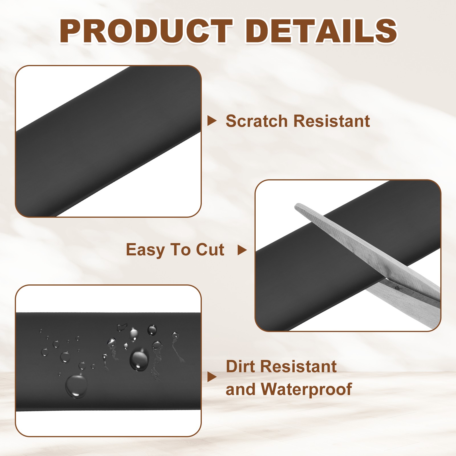 Floor Transition Strip (1.97″/ x 11.5ft) PVC Floor Strips Black