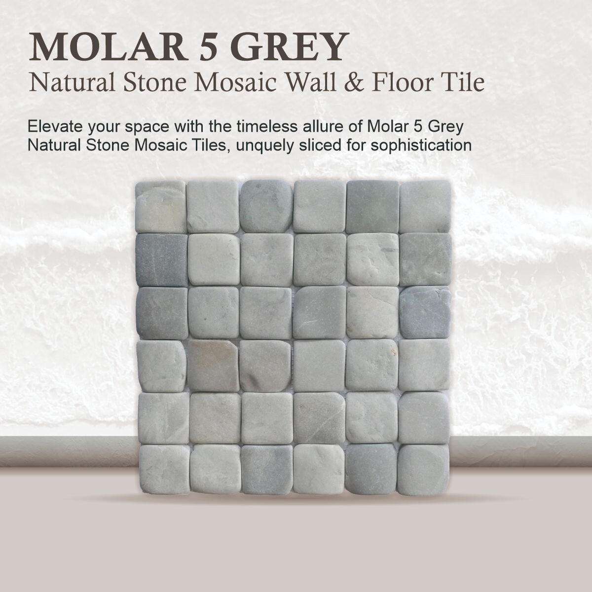 Molar 5 Grey Pebble Mosaic Tile for Wal ($13.89/SqFt)