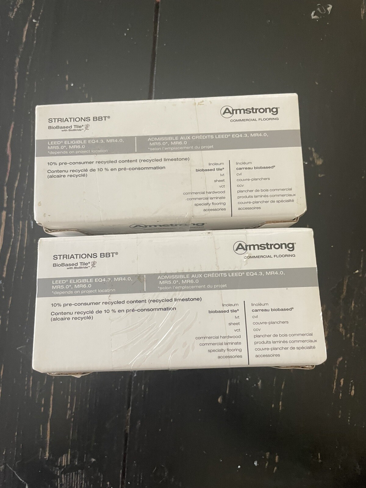 Armstrong Commercial Flooring 2 Biobased Tile Sample Boxes 32 PCs See + Info
