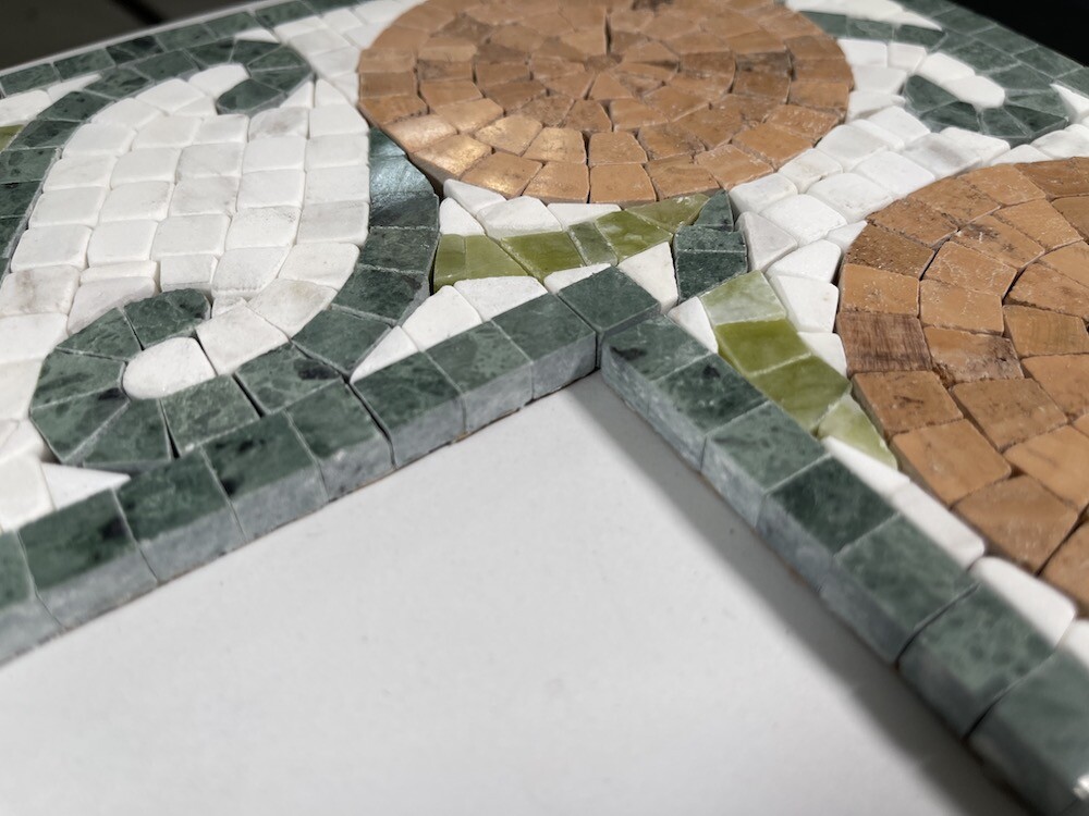 B0045PT Marble Mosaic Border Listello Accent Tile Orange Yellow Wooden 4.7×12