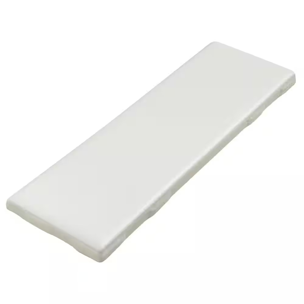 Restore Bright White 2 In. X 6 In. Ceramic Bullnose Trim Tile (2.4 Sq. Ft./Case)
