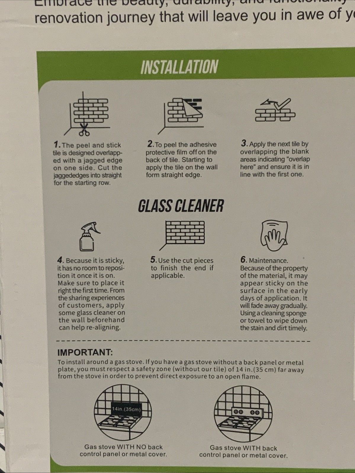 🥥 Jeedeson Peel and Stick Wall Tiles Green 2 pack🆕AS SHOWN 👇