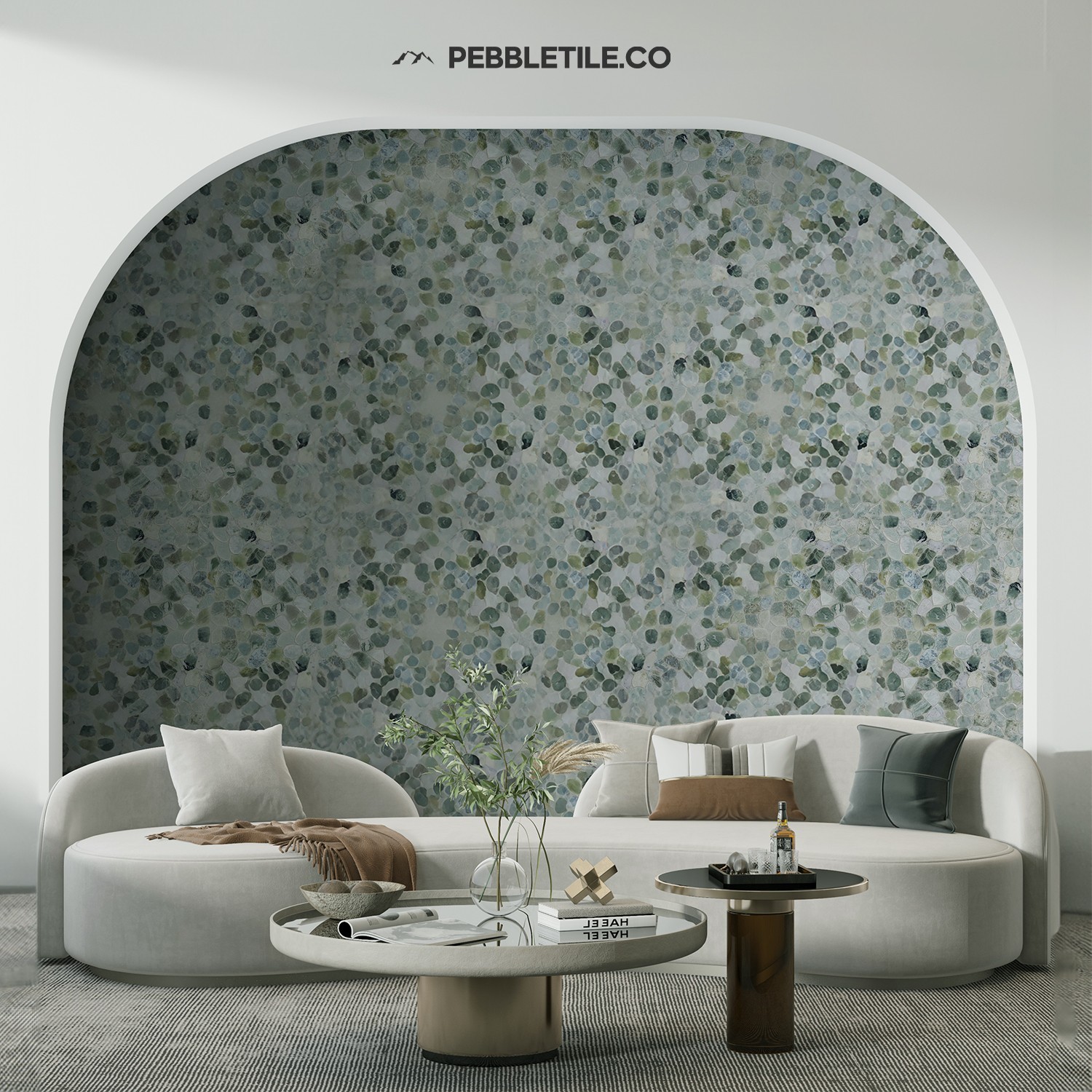 Ocean Green Sliced Pebble Mosaic Wall & Floor Tile ($14.57/SqFt)