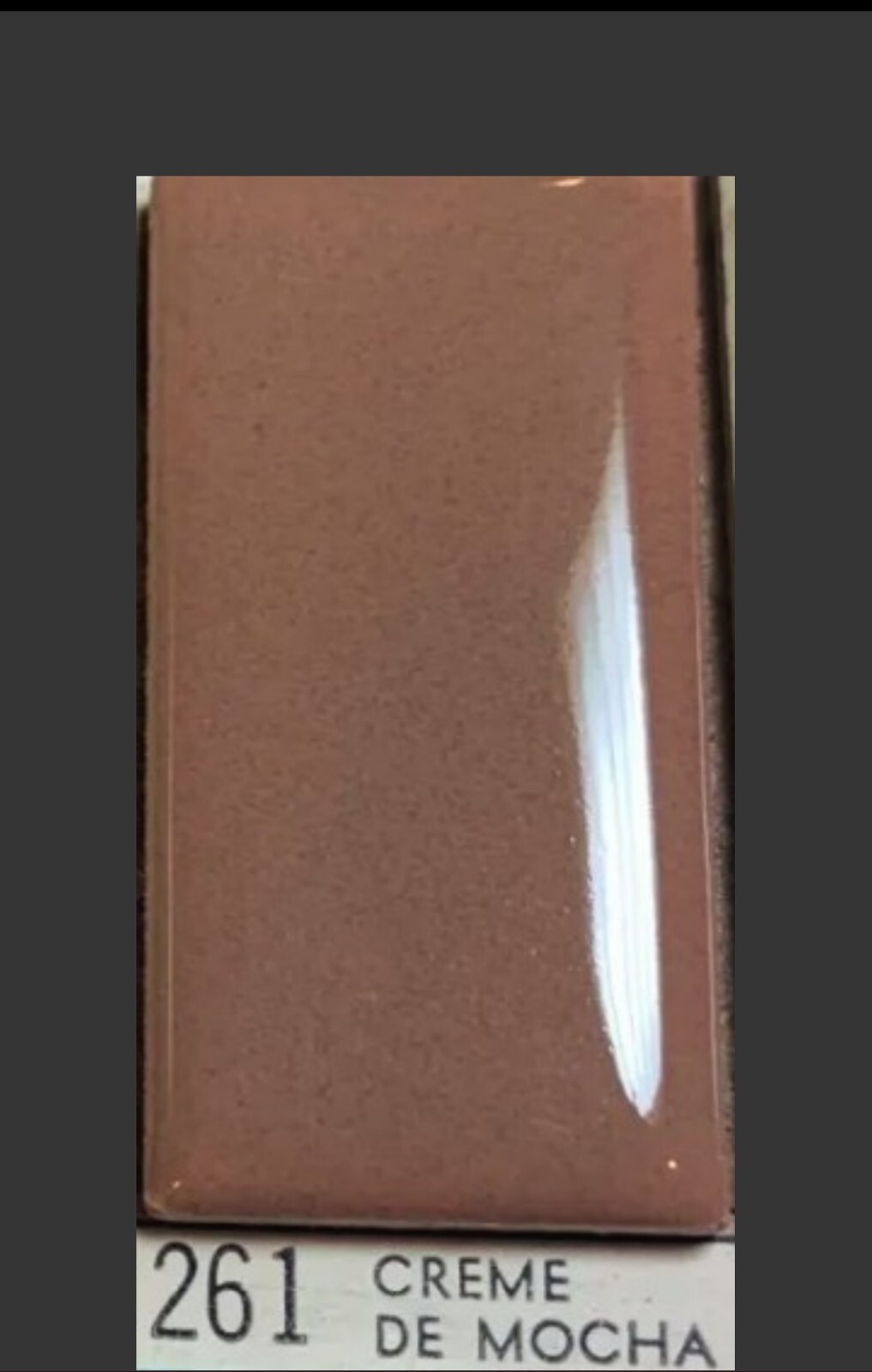 STYLON 261 CREME DE MOCHA MID CENTURY MODERN 4-1/4″ Gloss Ceramic Tile NOS 1962