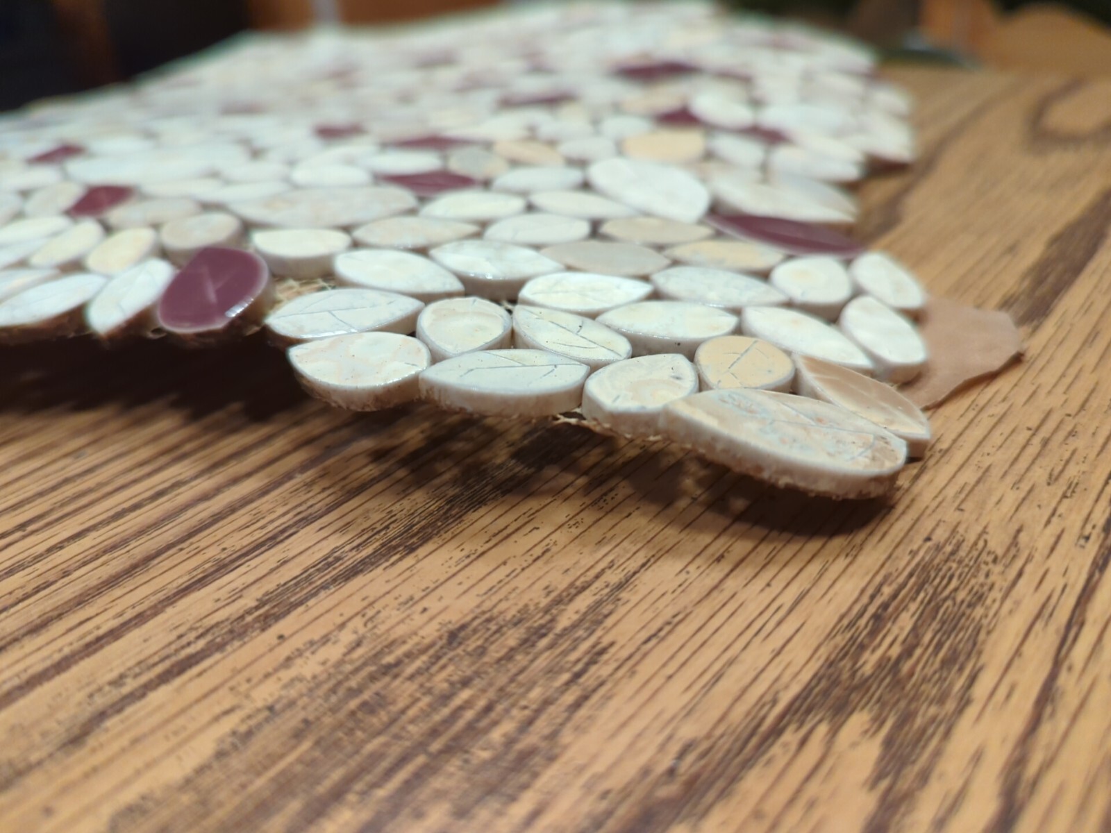 Vintage Made In Japan Multi-Color Porcelain Leaves Wall Tile Floor Pool Tile