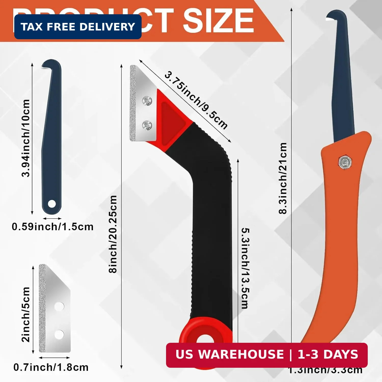 11Pcs Grout Removal Tool Kit 2 Tile Grout Saws with 6 Extra Blades 1 Bonus Hand