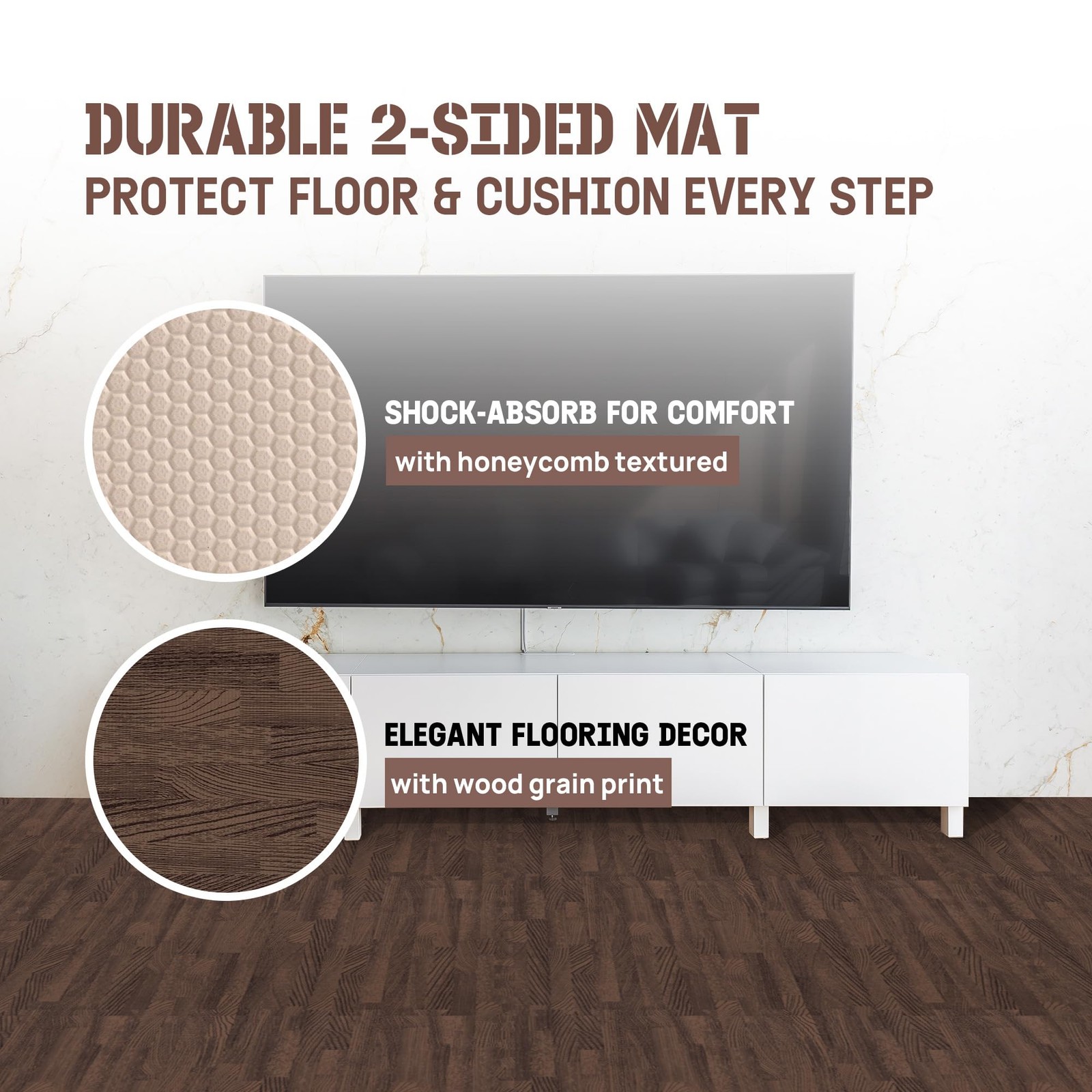 Yes4All 24″L x 24″W x 0.4″Th, G. 48 Square Feet (12 Tiles) – Dark Oak Wood