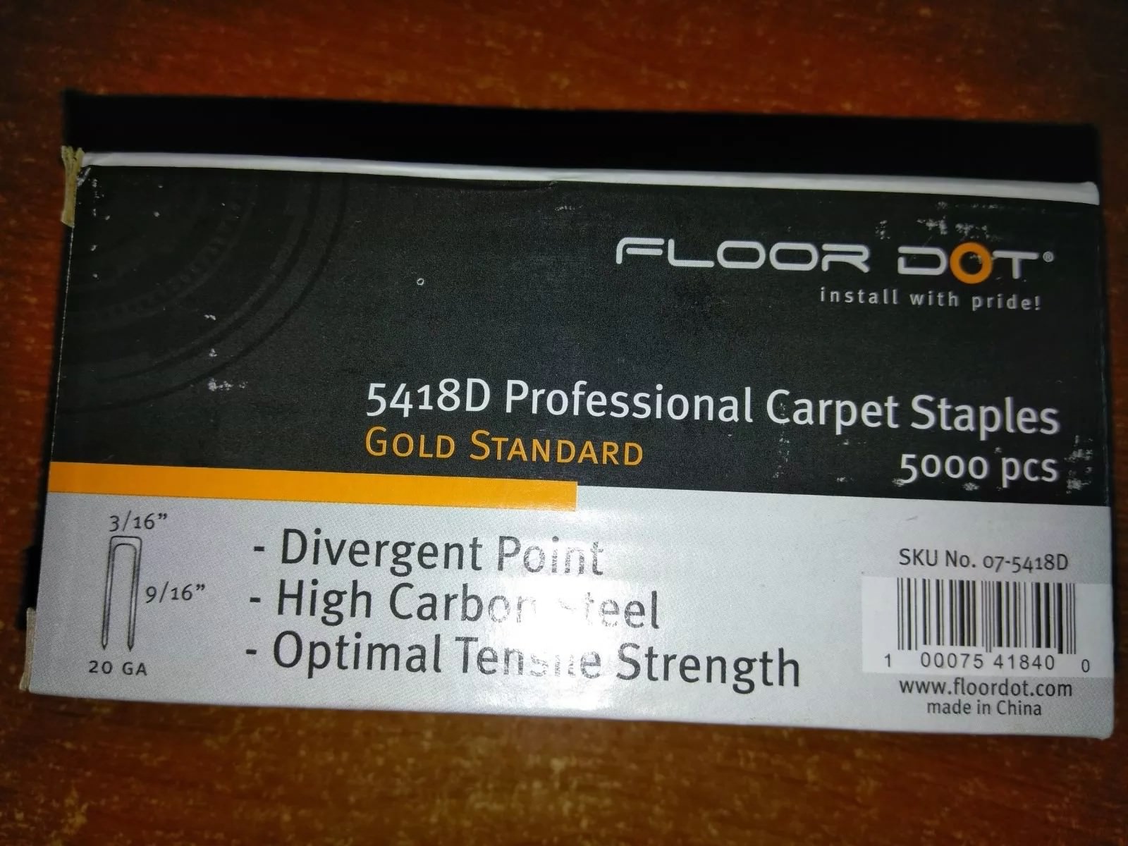 Boxes Floor Dot 5418D 9/16″ professional Carpet Staples, 5000 pcs Per Box