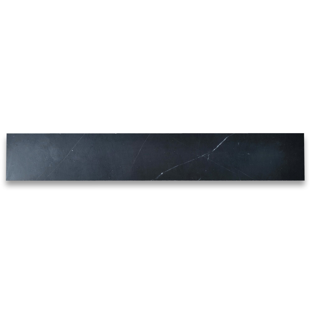 N58H Nero Marquina Black Marble 2×12 Tile Honed