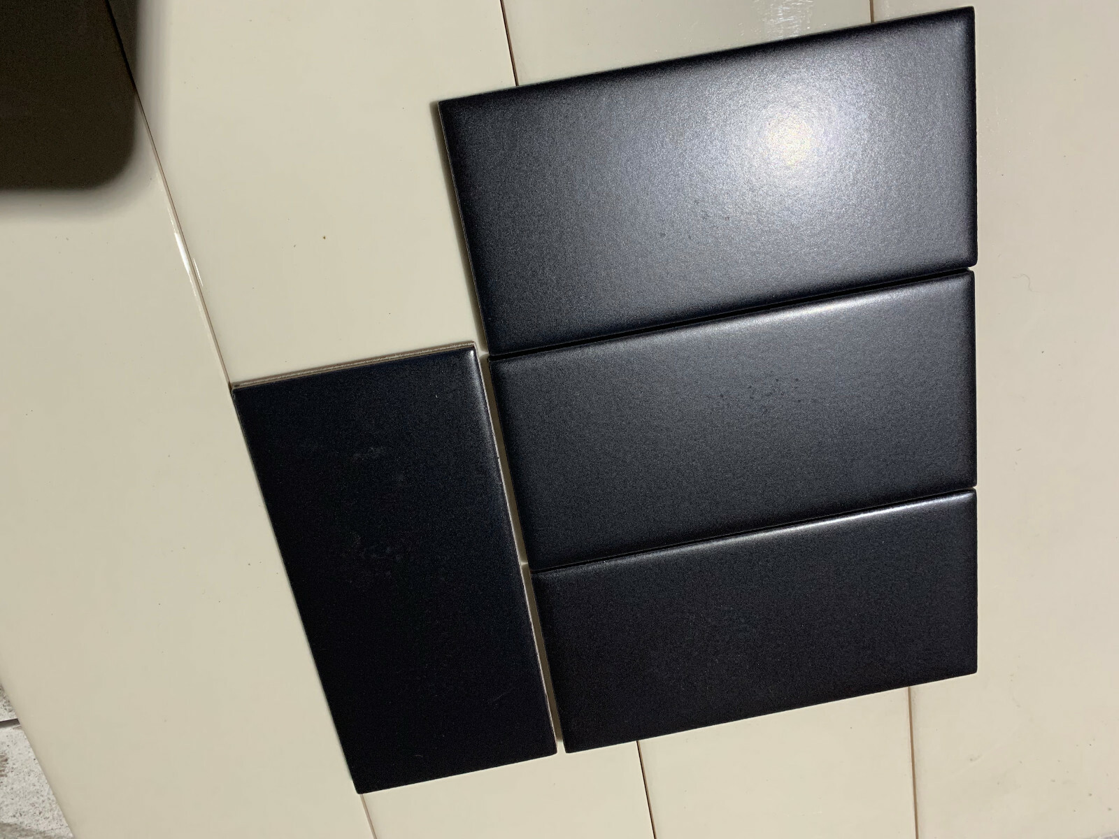 7 Tiles Black Daltile 3×6 Subway QH45361P Lot Of 7 Daltile Natural Hues