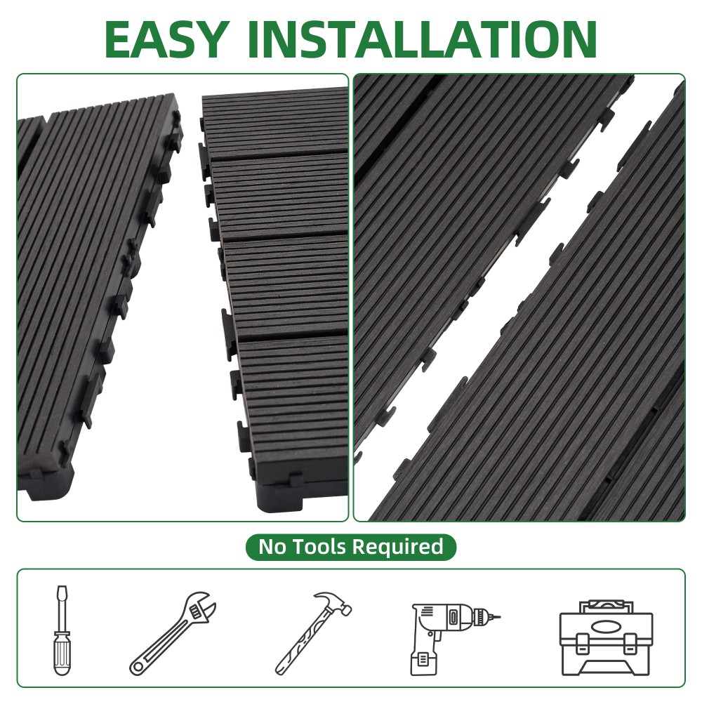 Tiles 9PCS – Waterproof Outdoor and Indoor Flooring for Patio, Balcony, Porch