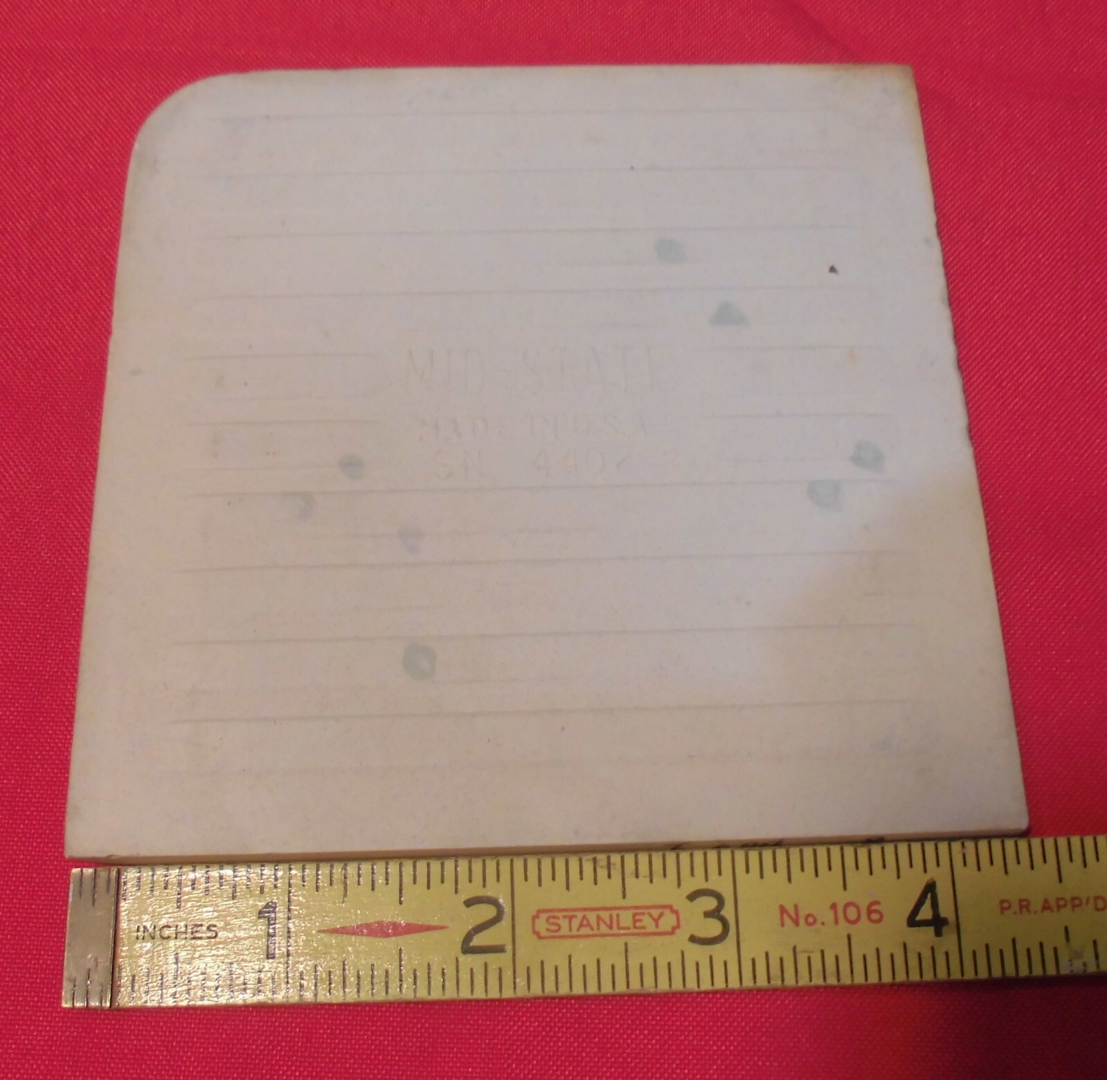 1 pc. *Quaker Dark Gray* Corner Bullnose Ceramic Tile 4-3/8″ by Mid-State Co.