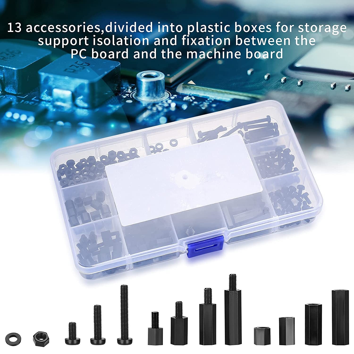 260 Pcs M3 Nylon Hex Spacer Standoffs Male Female Black PCB Hardware Kit