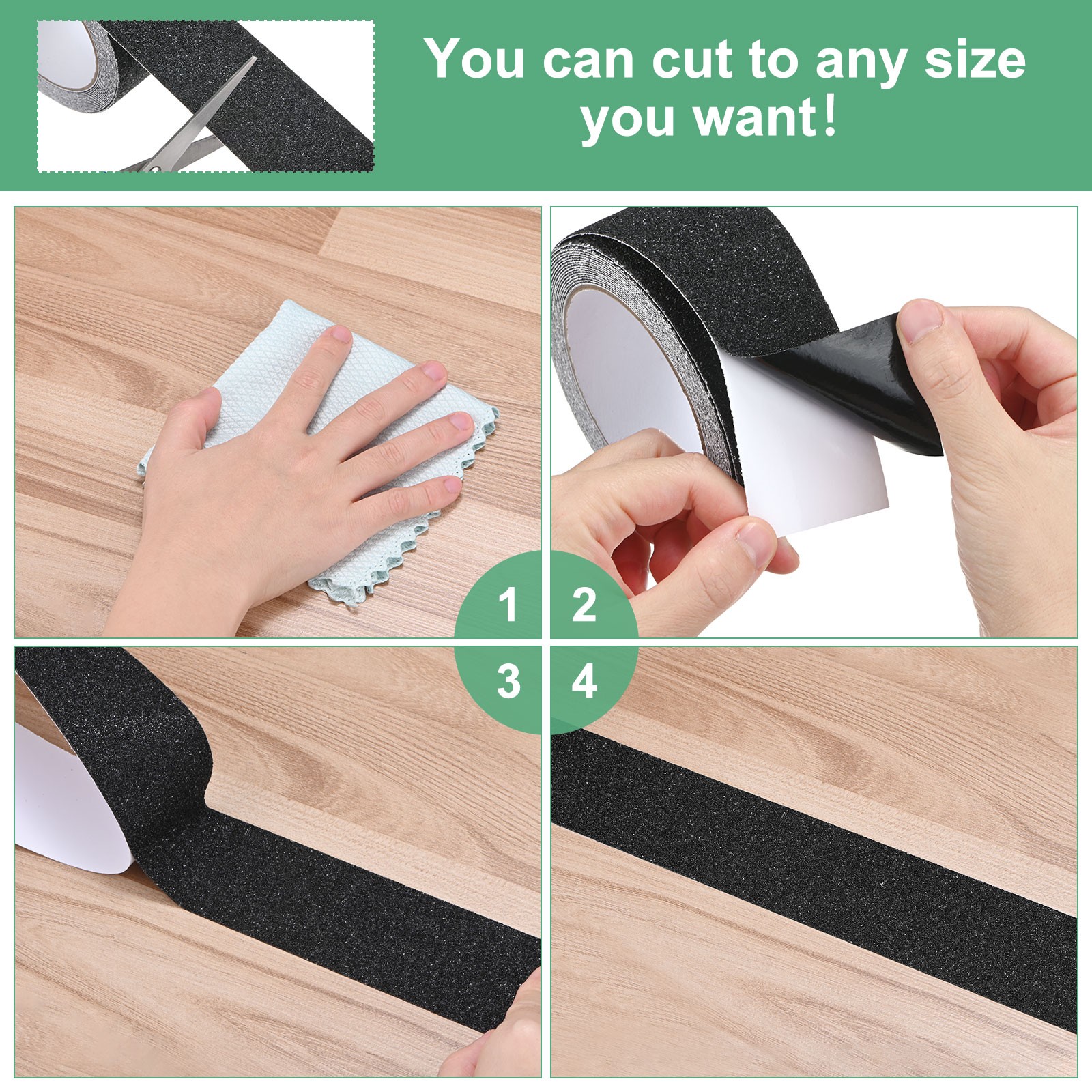 2-Pack Grip Tape, 0.8Inch x 49.2ft/20mm x 15m PVC Friction Tape [Black]