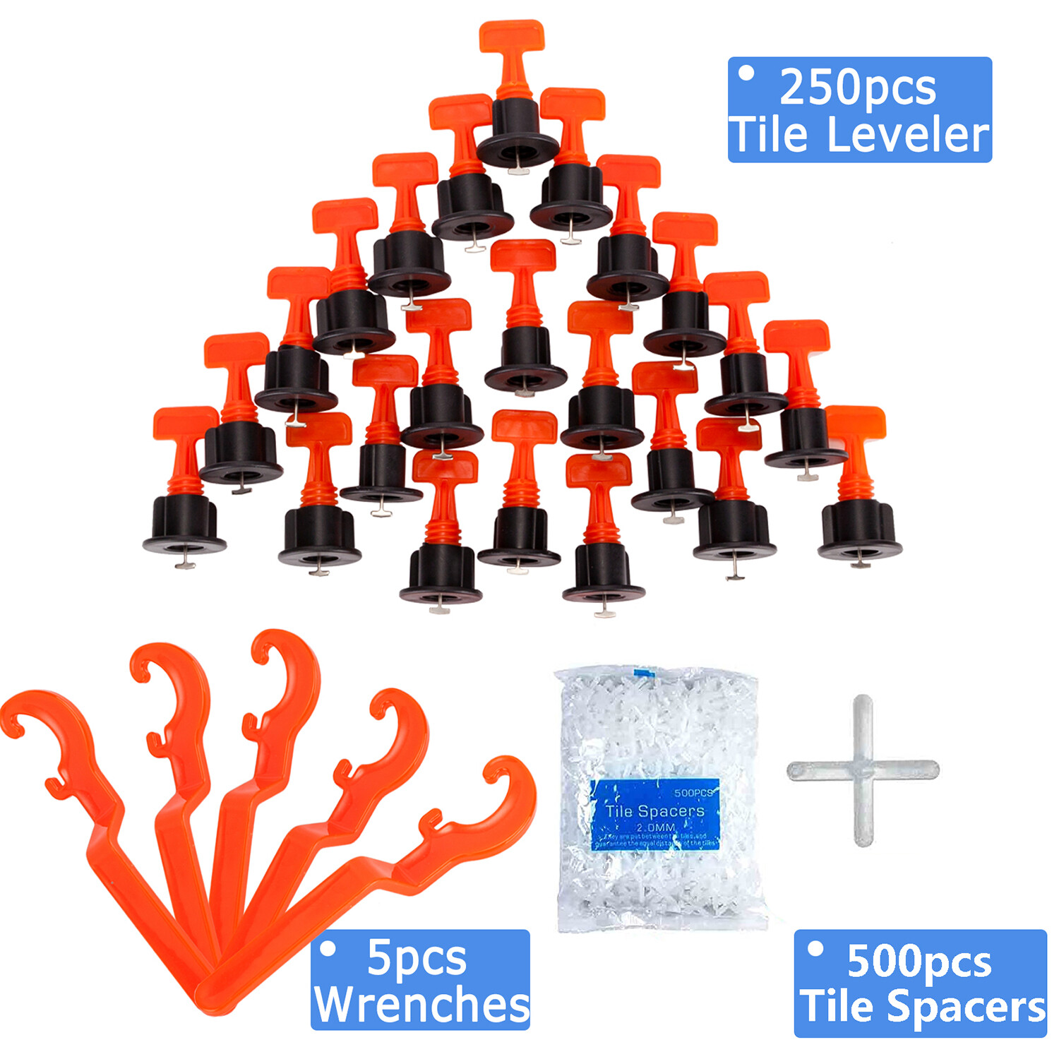 250x Tile Leveling System 1/16″ Reusable Tile Leveling Installation Tools