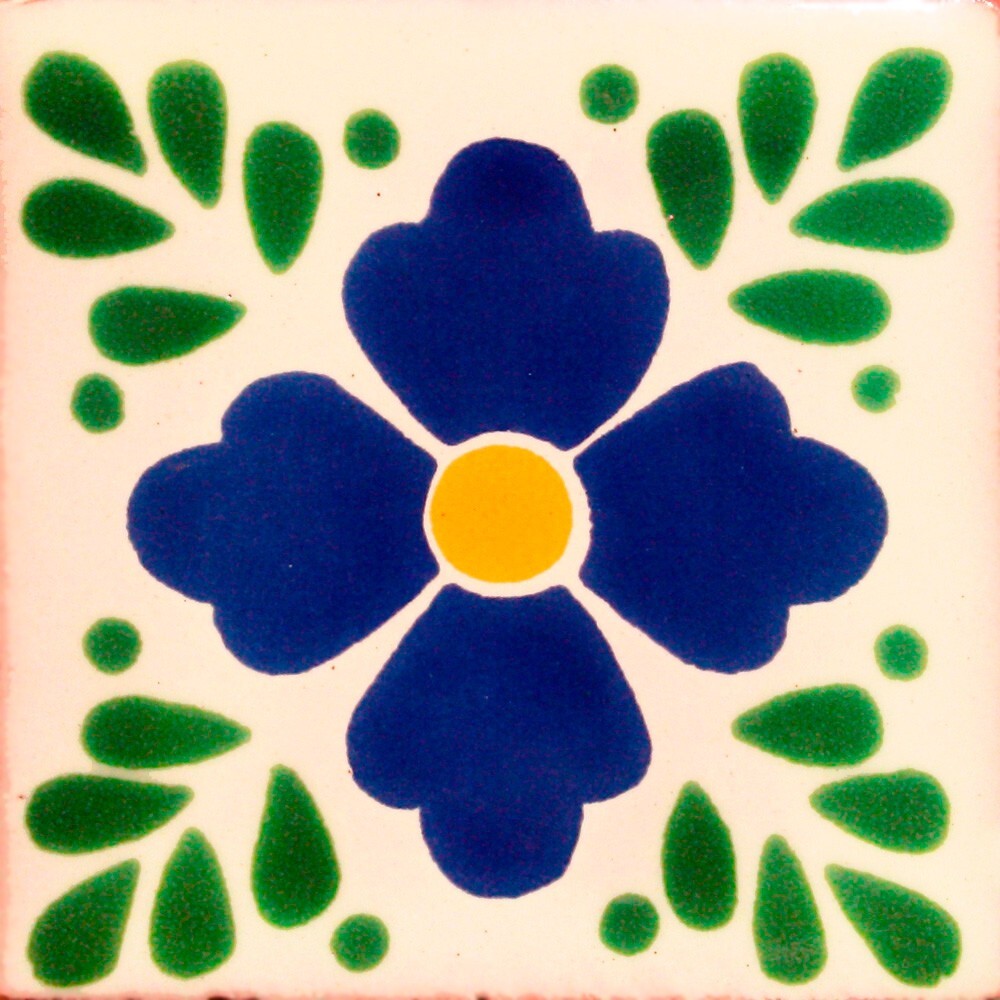 C#053) MEXICAN TILES CERAMIC HAND MADE SPANISH INFLUENCE TALAVERA MOSAIC ART