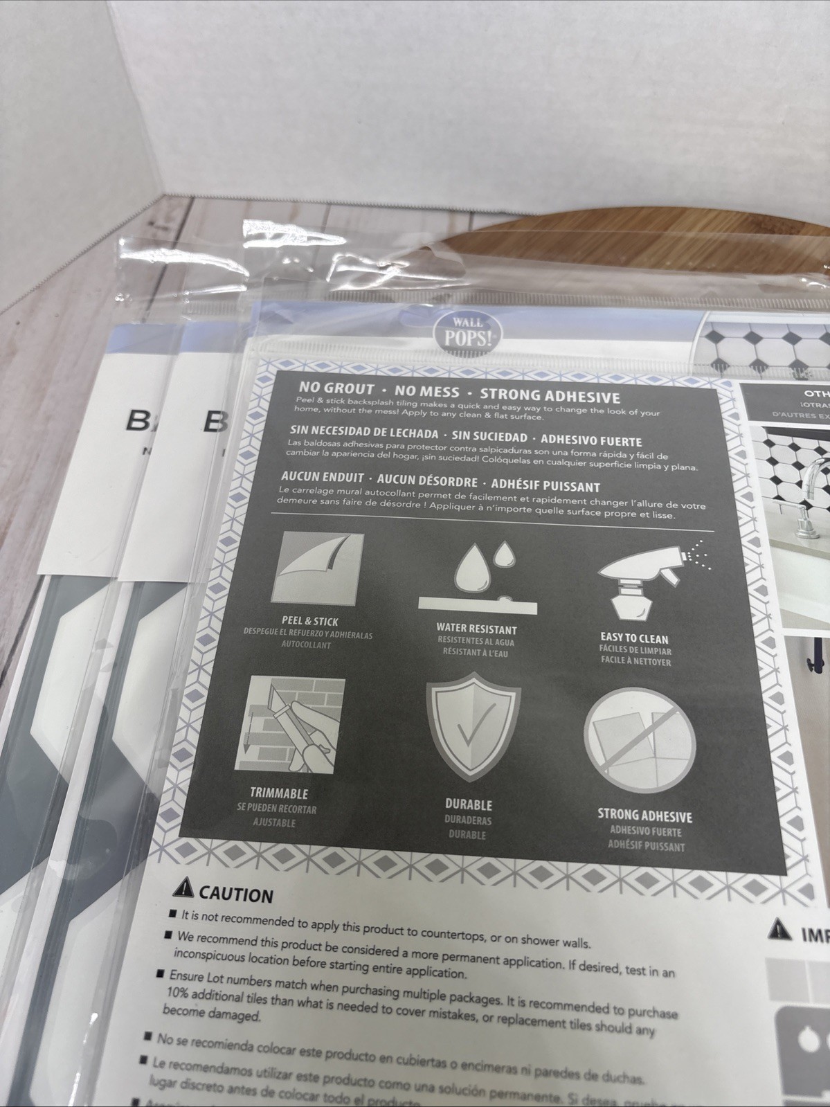 In Home Peel and Stick Backsplash Tetra 10×10 4 Sheets NH3886 Lot of 4