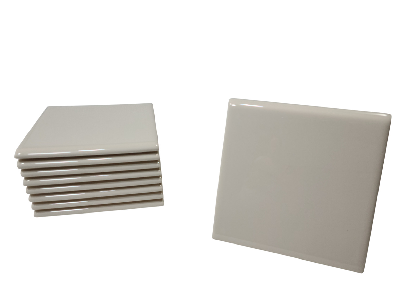 Beige Bullnose 4.25 in Ceramic Tile Almond Bone Subway Square Curved Edge Trim