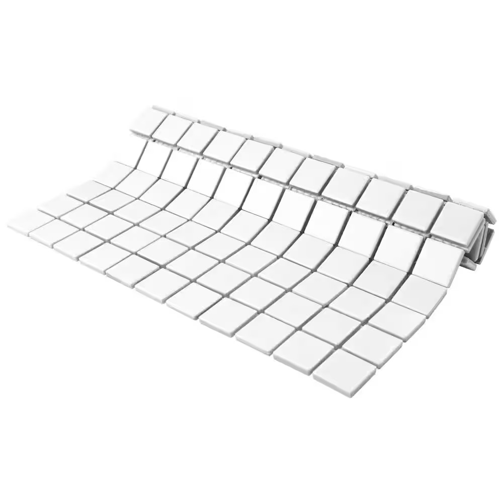 Metro 1 In. Square Matte White 10-3/4 In. X 11-3/4 In. Porcelain Mosaic Tile (9.