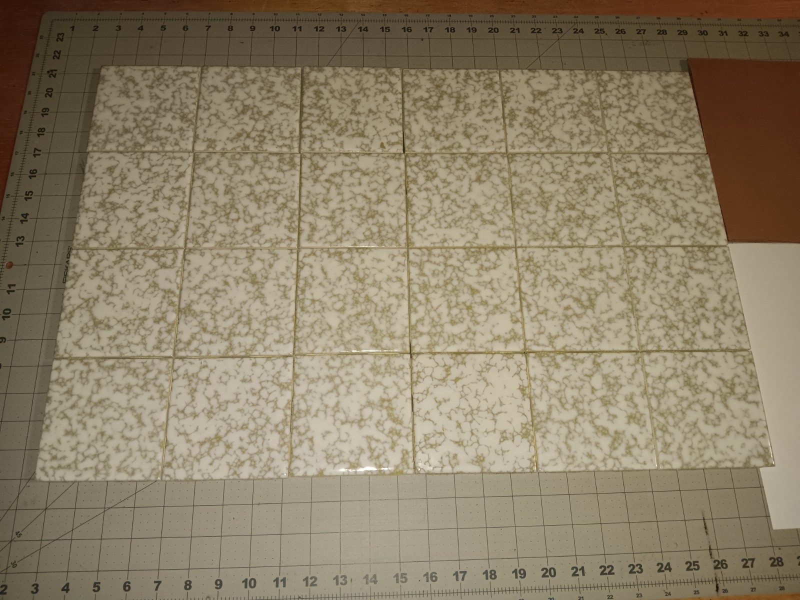 24 x OLIVE MIST Art Deco MCM 4 1/4 NOS Kitchen Bathroom Tile ROBERTSON USA