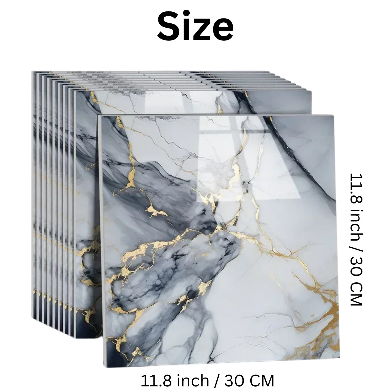 20Pcs Peel and Stick Marble Floor Wall Panels PVC Tiles Sticker US